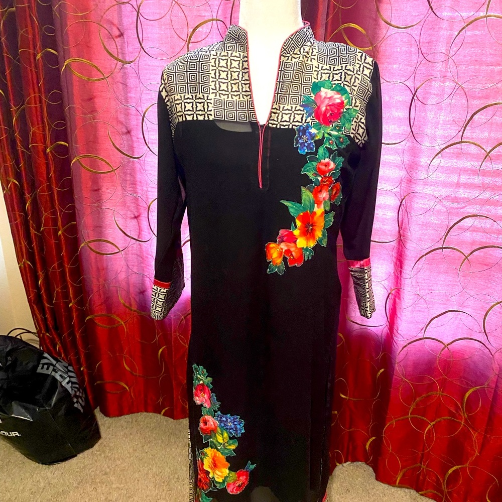 Long black kurti